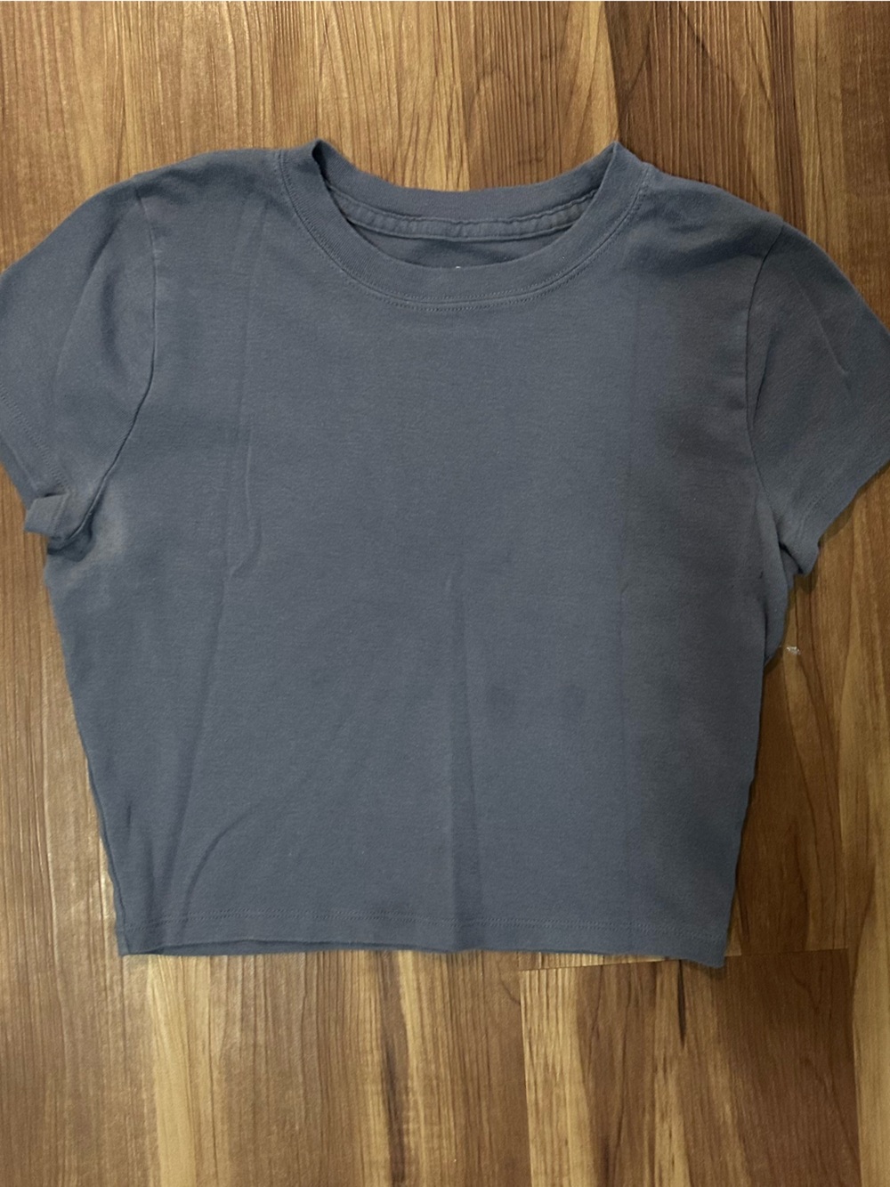 Hollister Dusty Blue Cropped Crew Tee